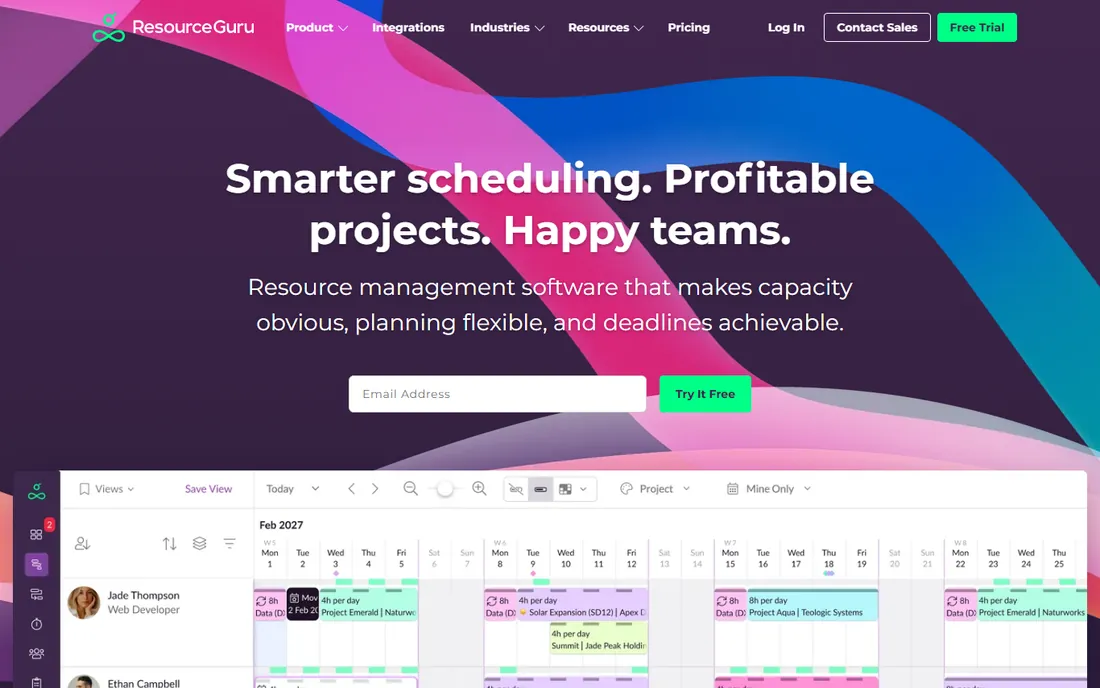 Resource Guru homepage