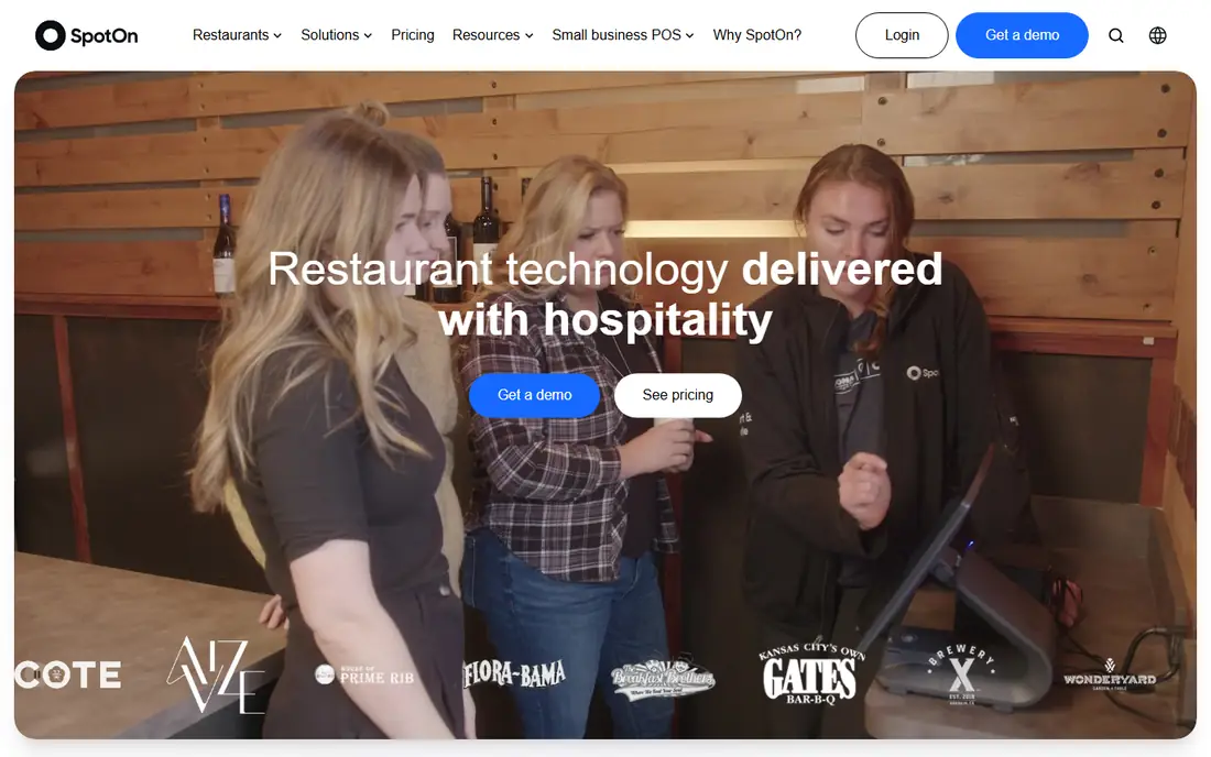 SpotOn homepage