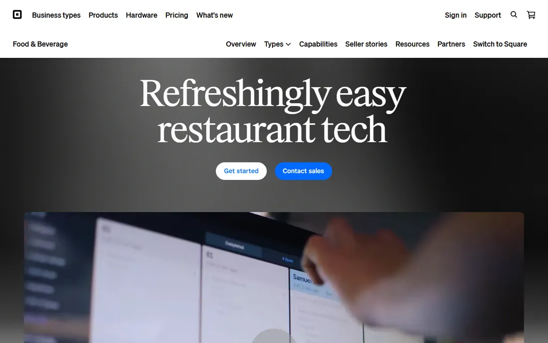 Square homepage