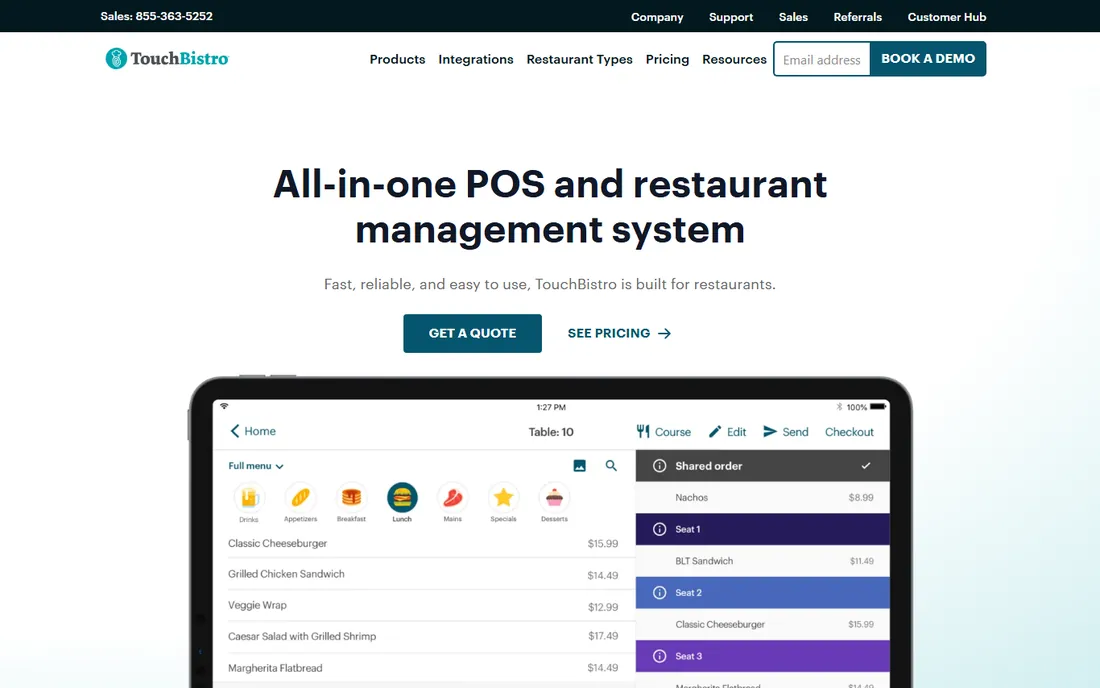 TouchBistro homepage