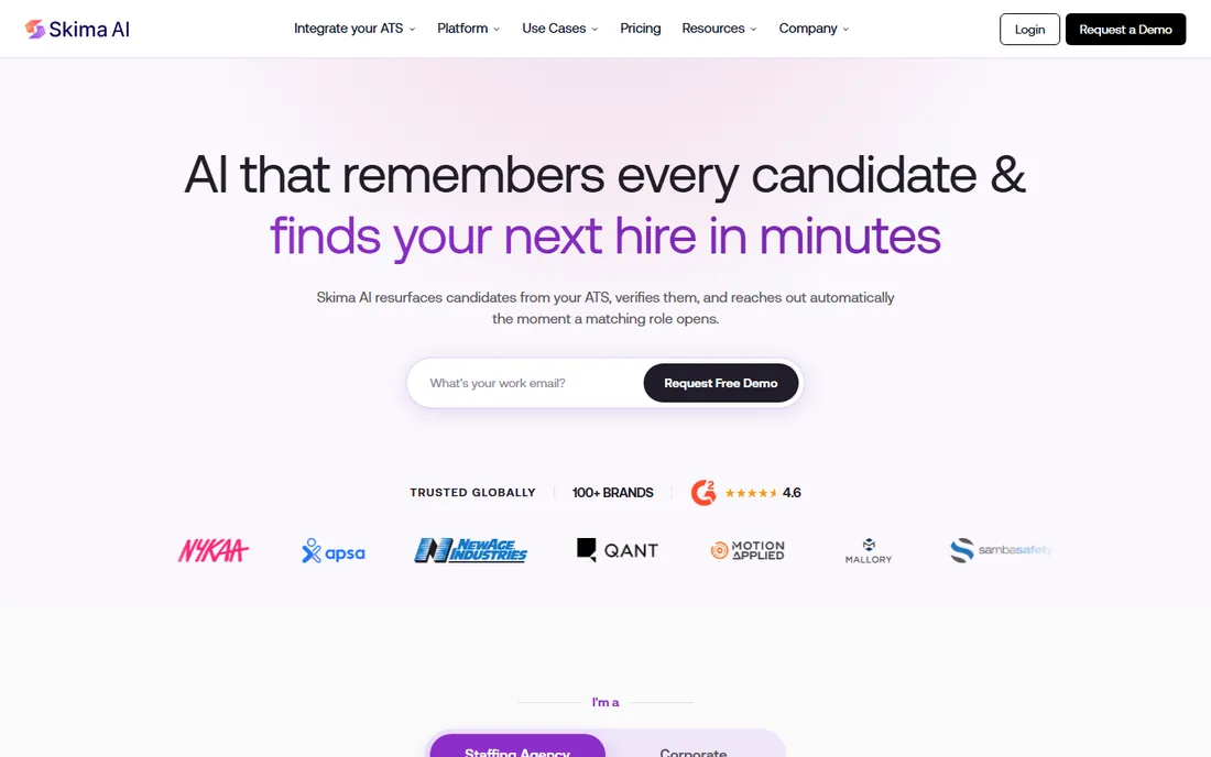 Skima AI homepage