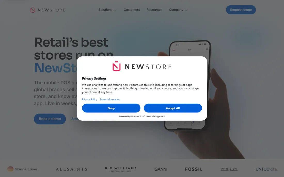 NewStore homepage