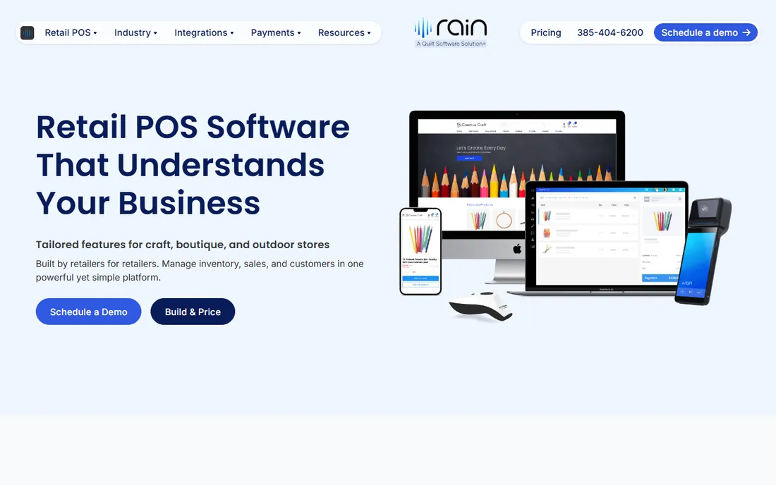 Rain POS homepage