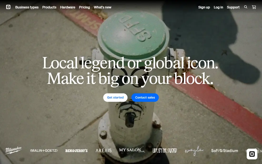 Square POS homepage