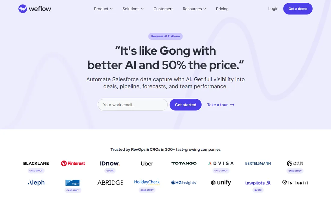 Weflow homepage