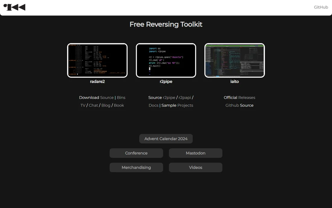 Radare2 homepage