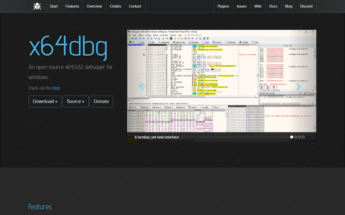 x64dbg homepage