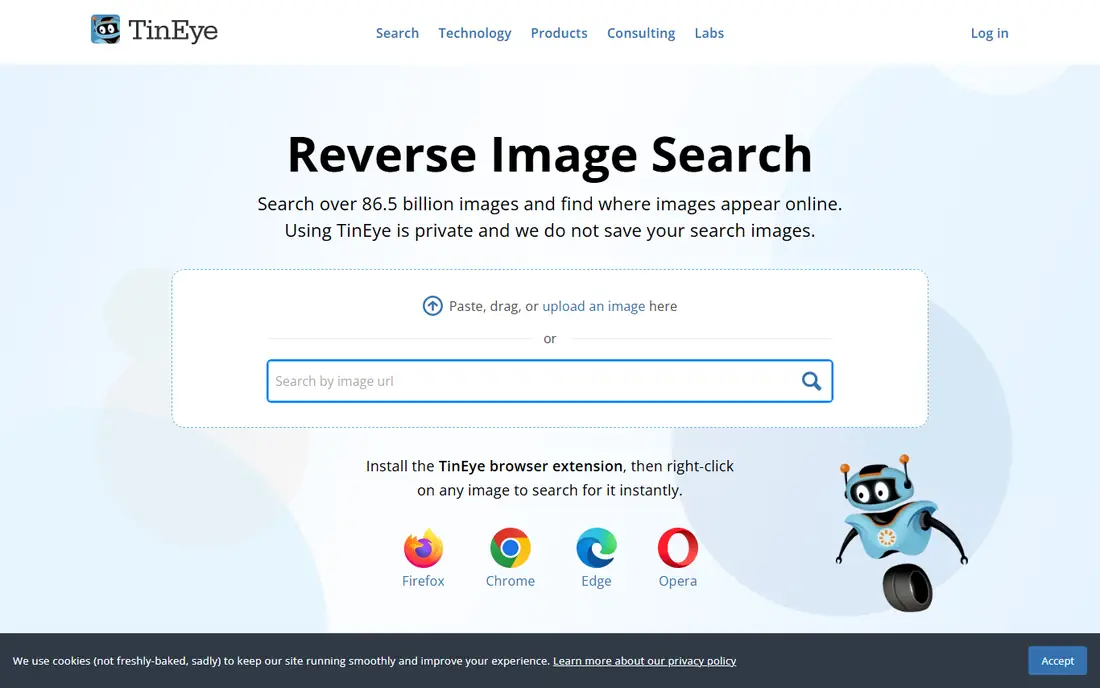 TinEye homepage