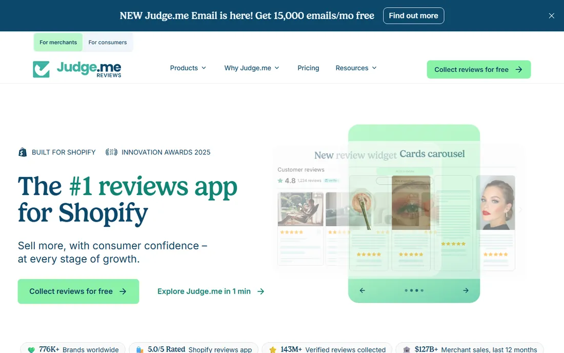 Judge.me homepage