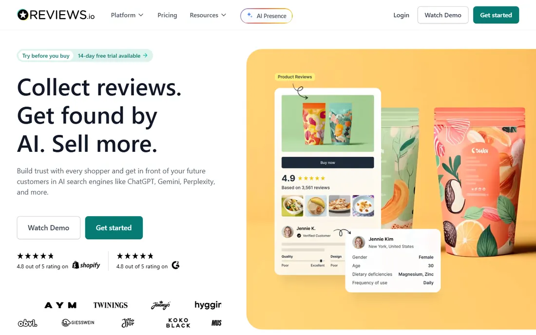 REVIEWS.io homepage