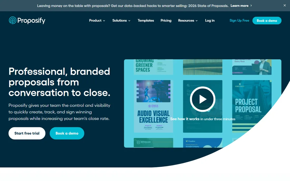 Proposify homepage