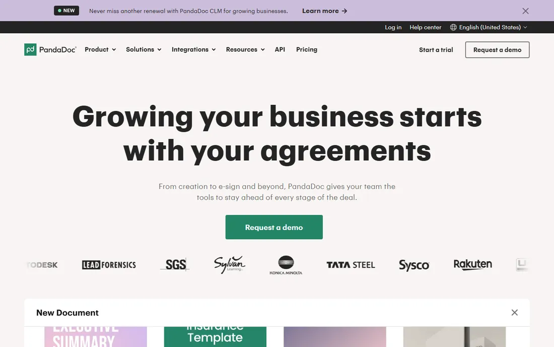 PandaDoc homepage