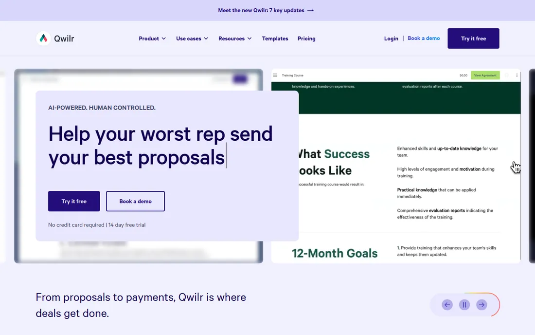 Qwilr homepage