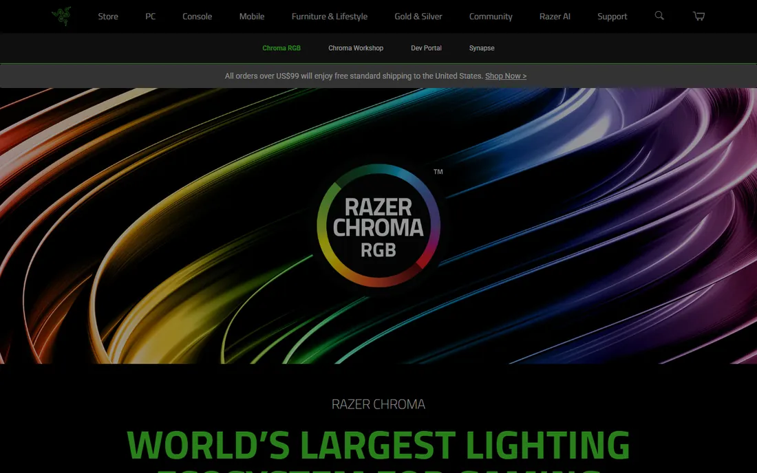 Razer Chroma homepage