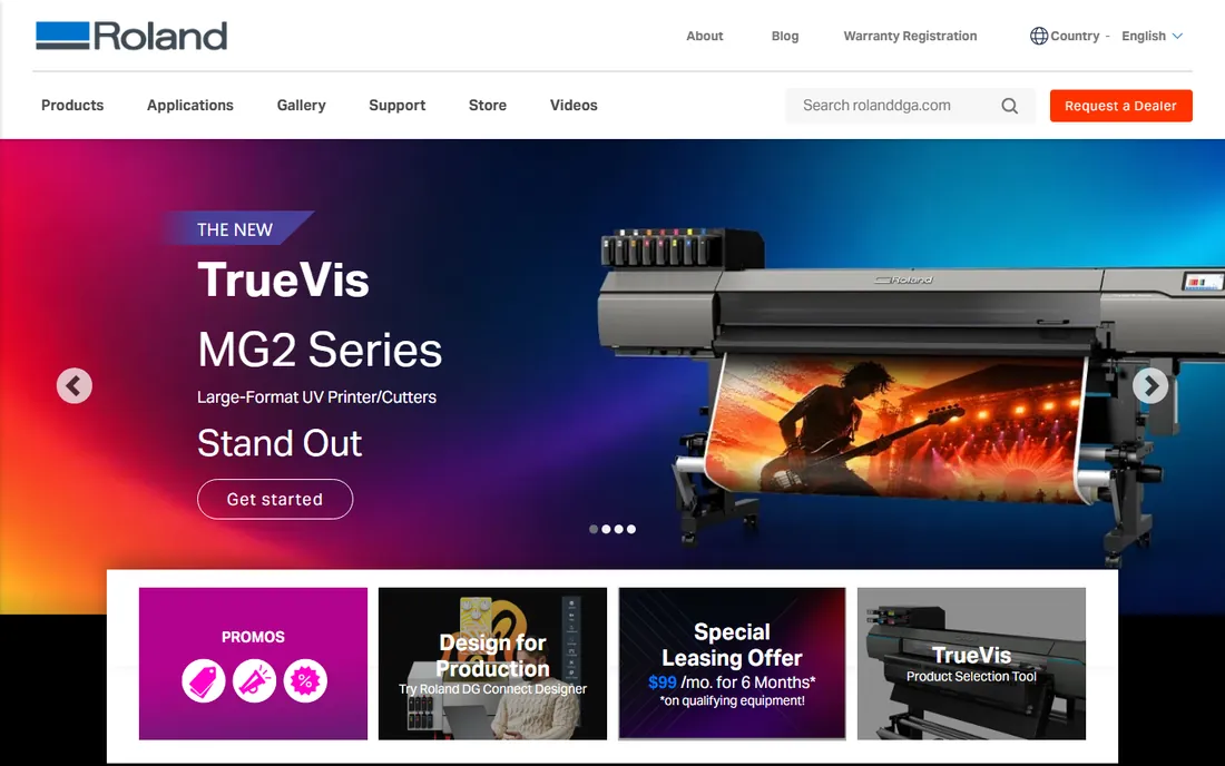 Roland VersaWorks 7 homepage