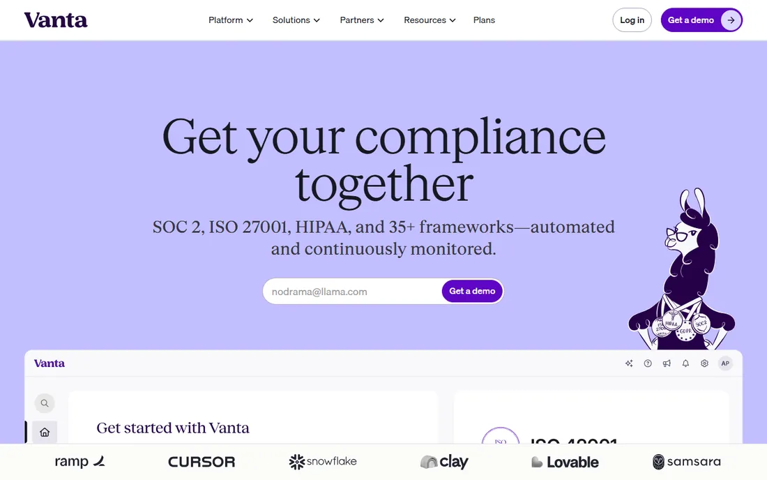 Vanta homepage