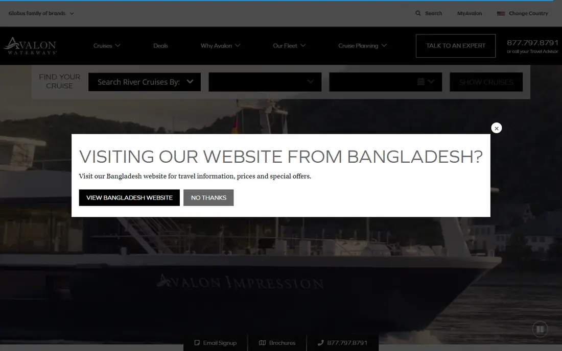 Avalon Waterways homepage