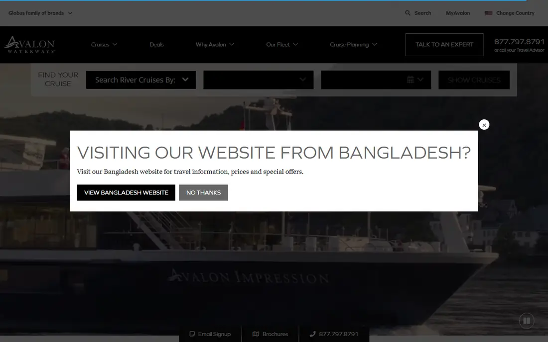 Avalon Waterways homepage