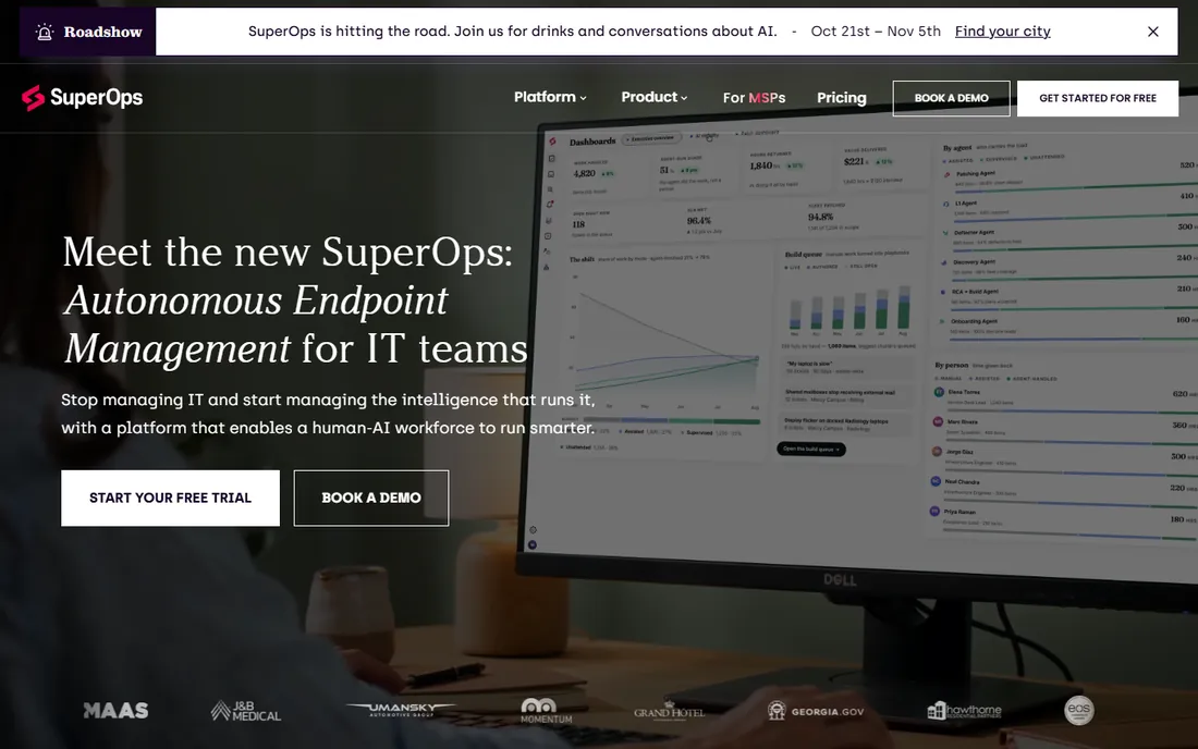 SuperOps homepage