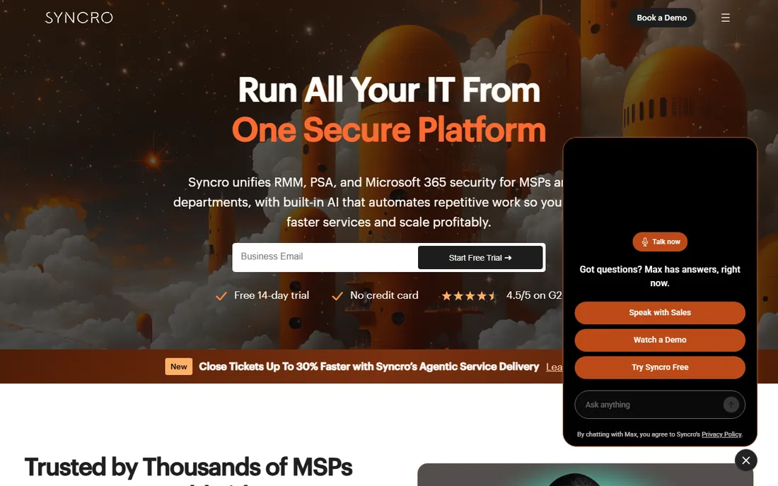 Syncro homepage