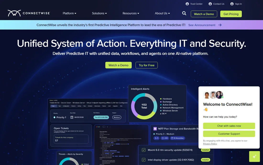 ConnectWise RMM homepage