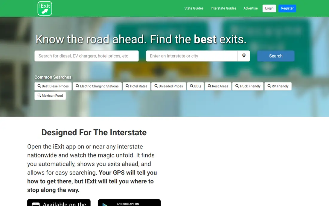 iExit homepage