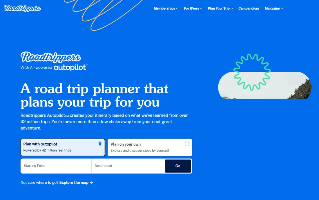 Roadtrippers homepage
