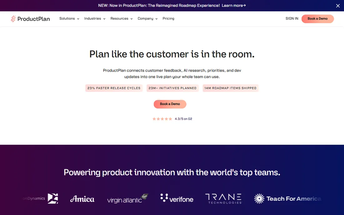 ProductPlan homepage