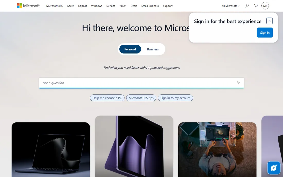 Microsoft Power Automate homepage