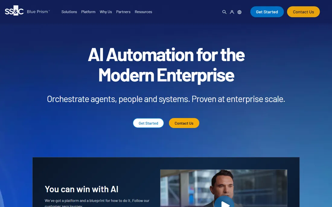SS&C Blue Prism homepage