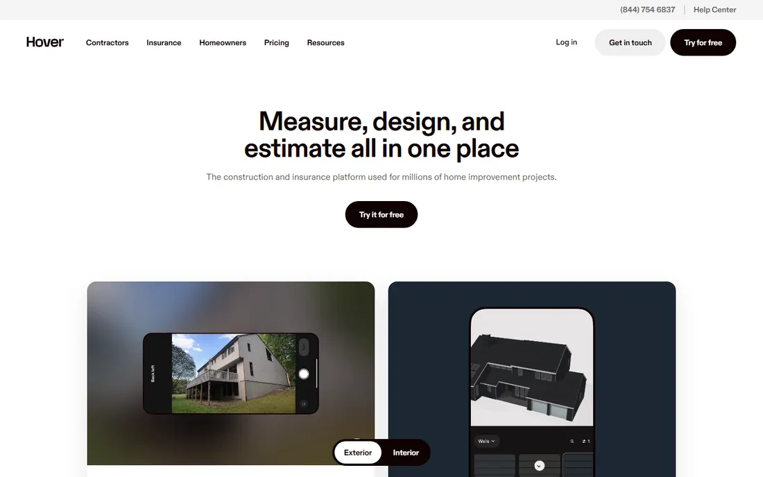 HOVER homepage