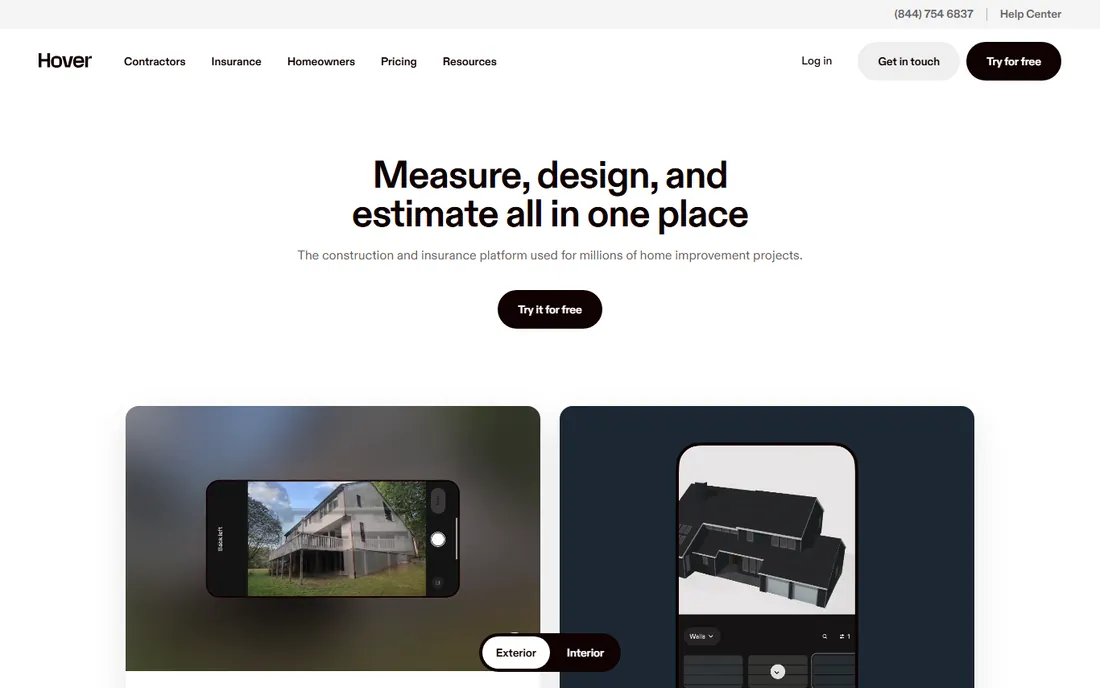 HOVER homepage