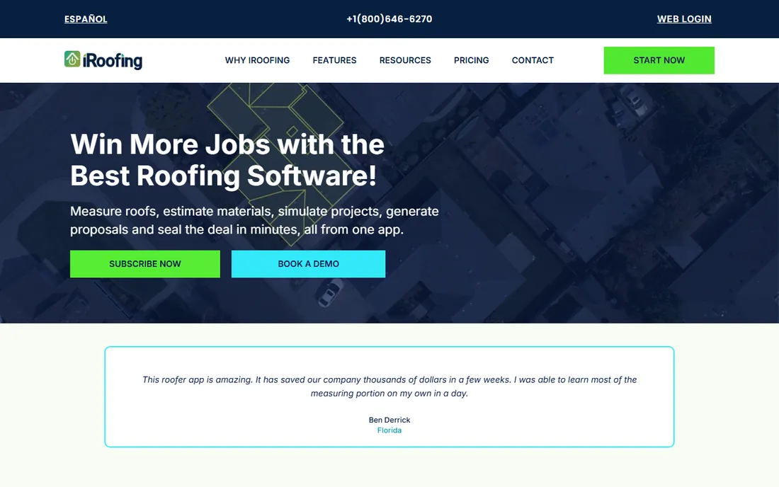 iRoofing homepage