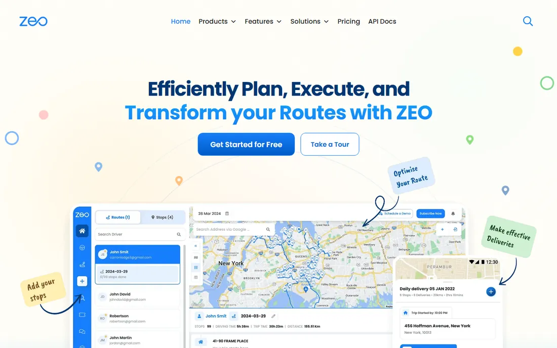 Zeo Route Planner homepage