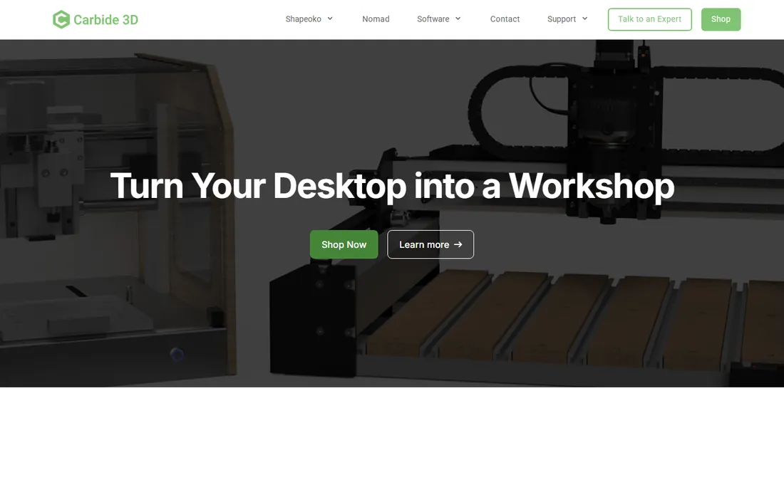 Carbide Create homepage