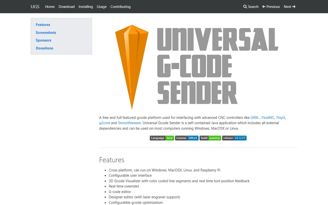 Universal Gcode Sender homepage