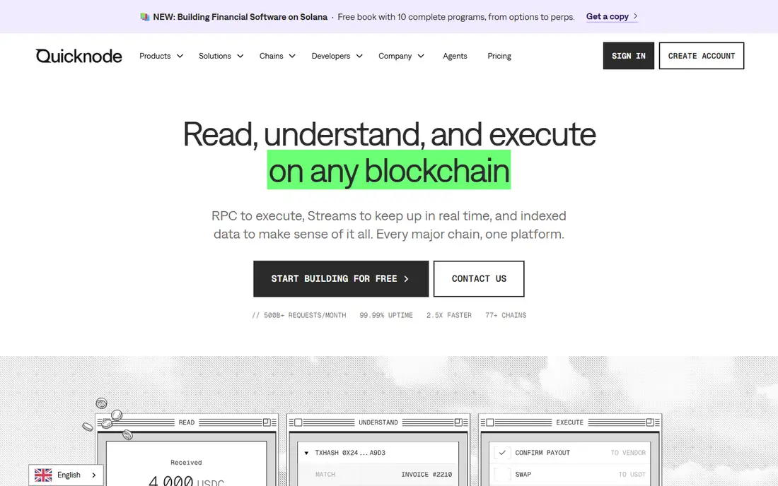 QuickNode homepage