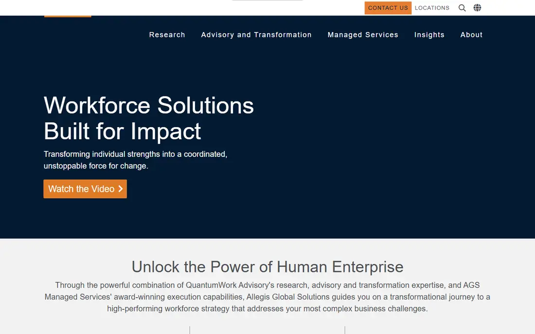 Allegis Global Solutions homepage
