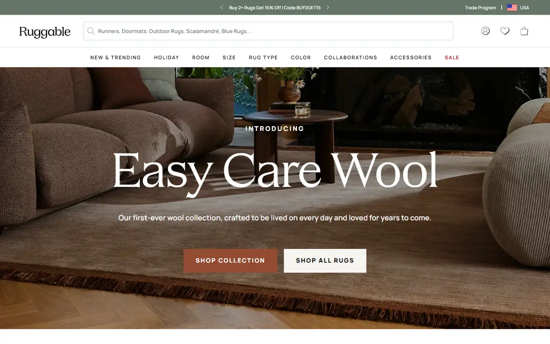 Ruggable homepage