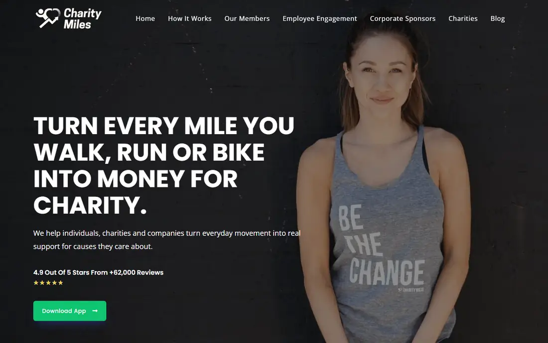 Charity Miles homepage