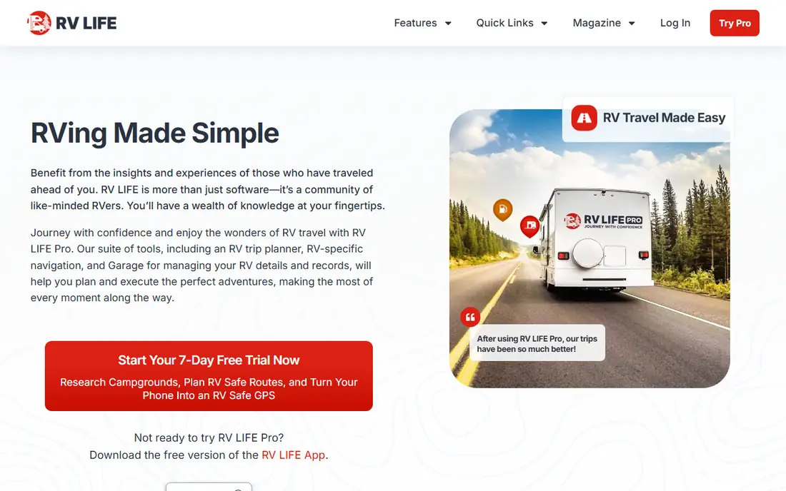 RV LIFE homepage