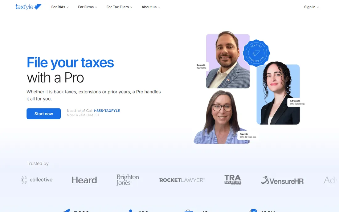 Taxfyle homepage