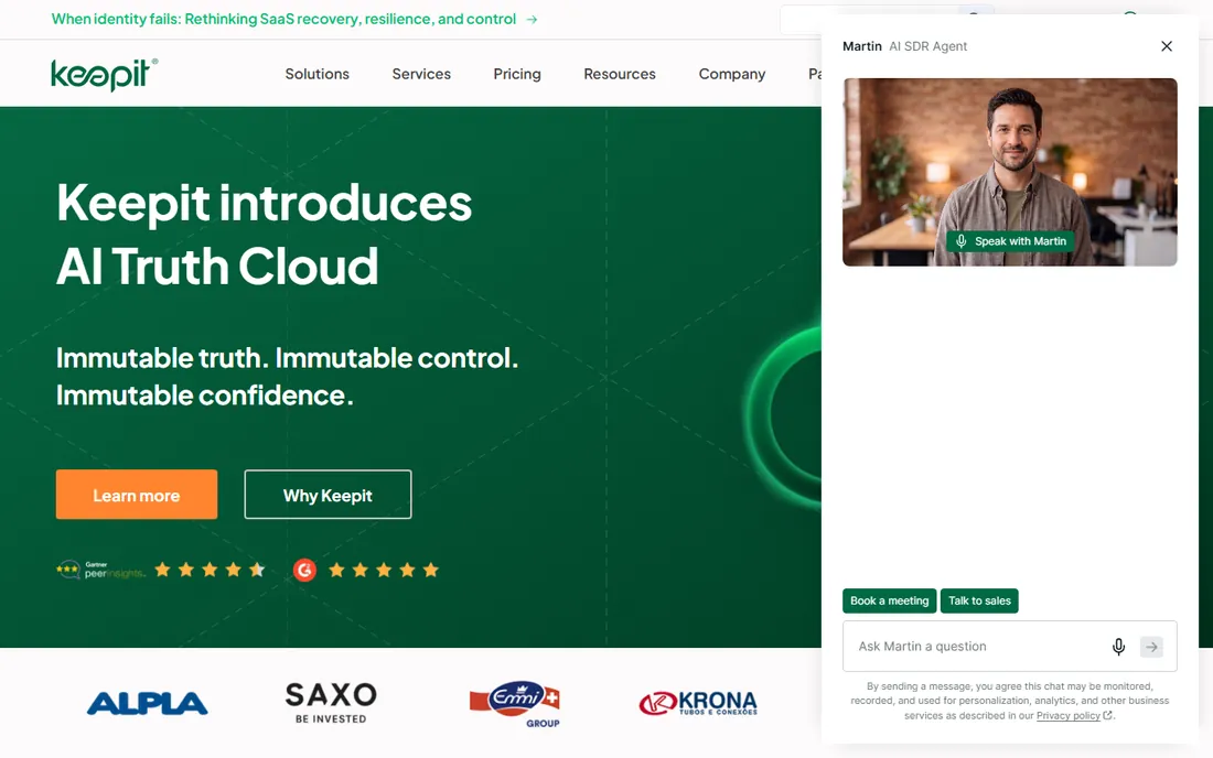Keepit homepage