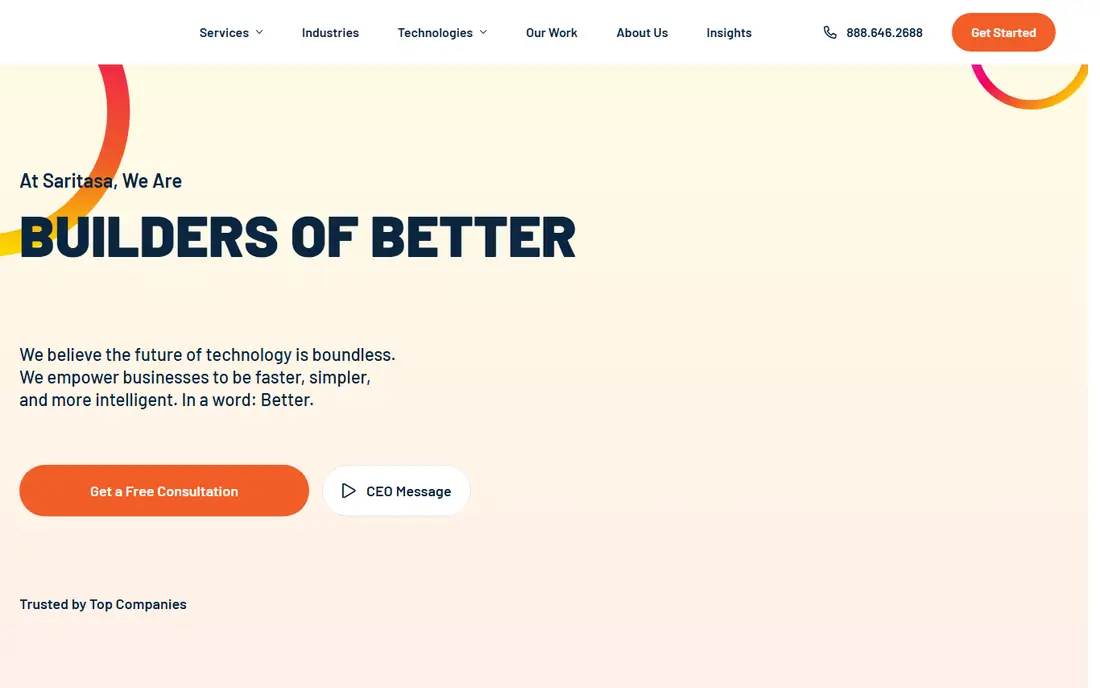 Saritasa homepage