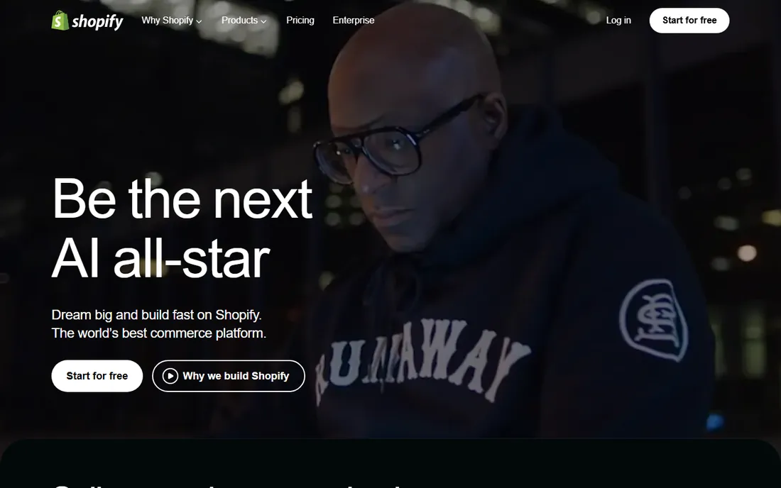 Shopify homepage