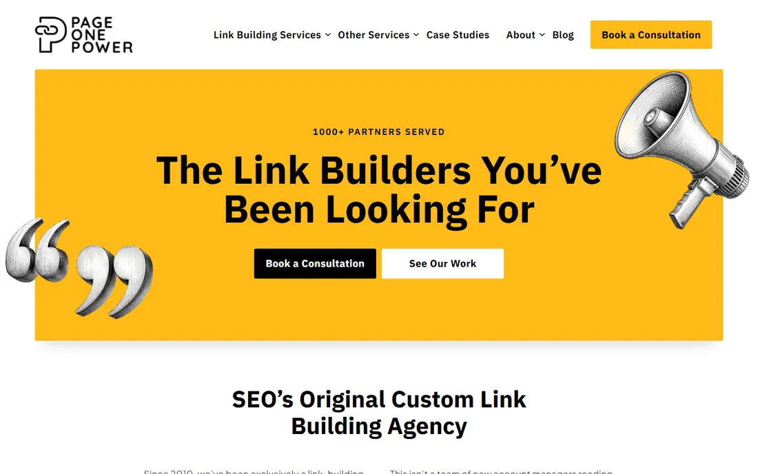 Page One Power homepage