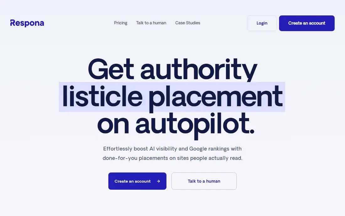Respona homepage
