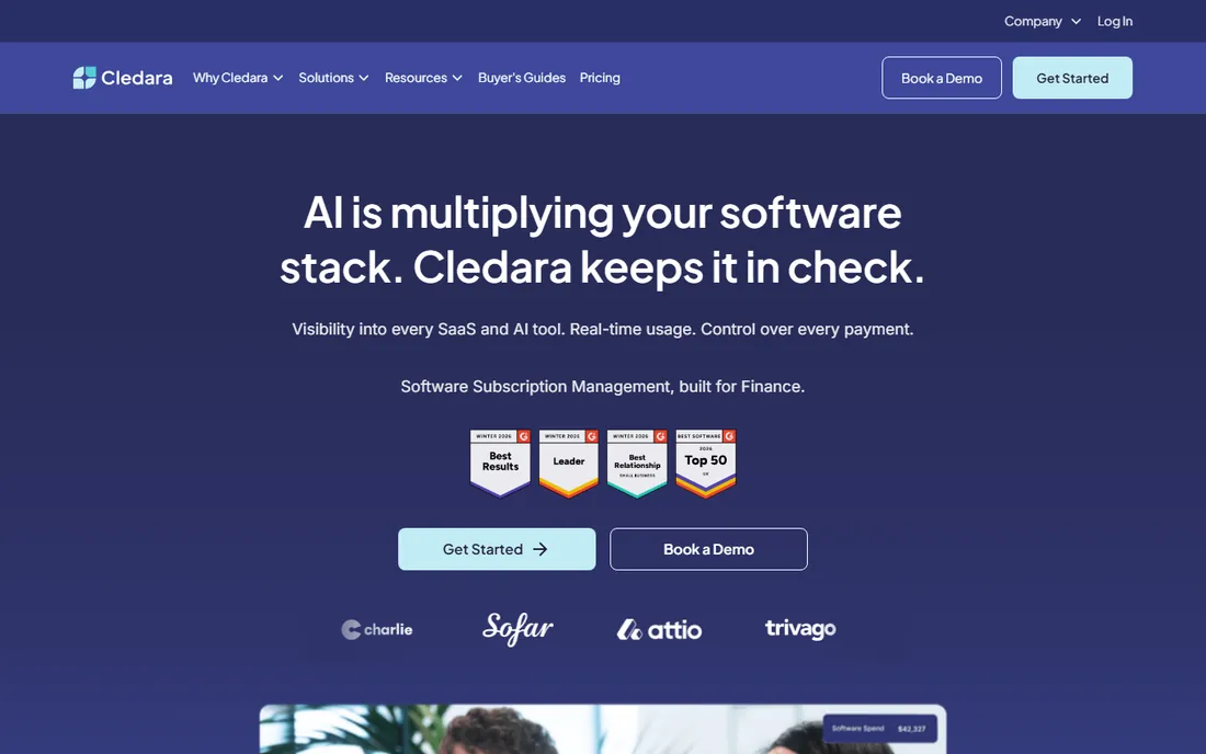 Cledara homepage