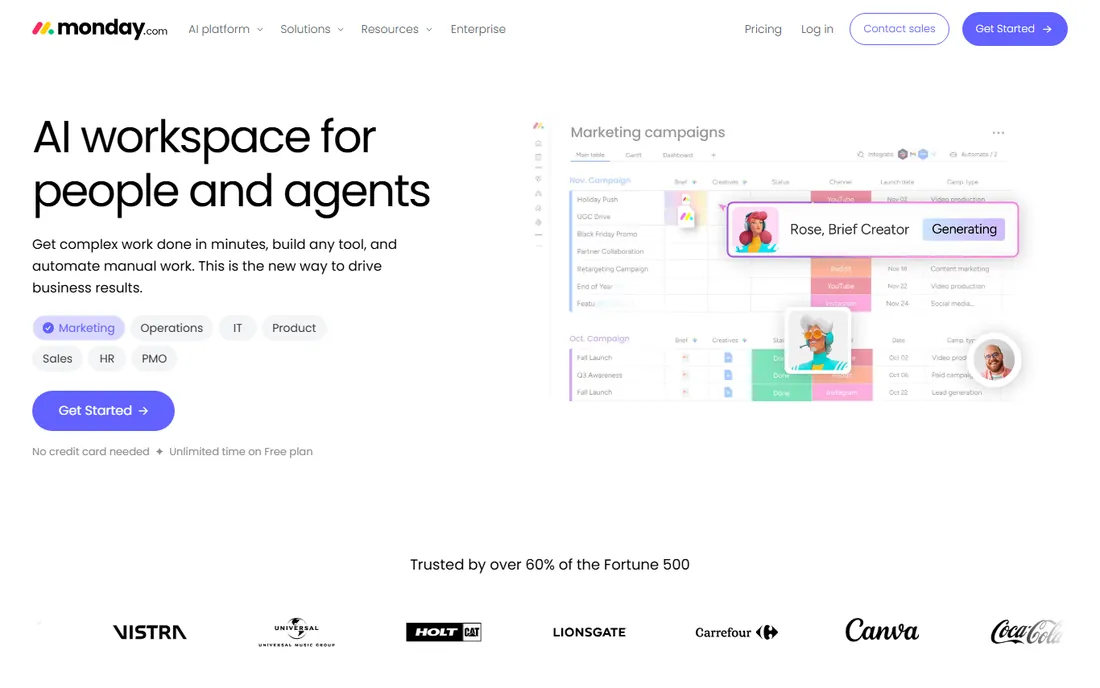 monday.com homepage