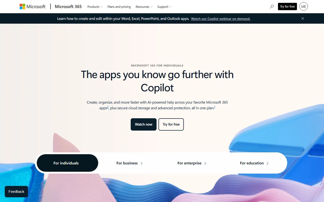 Microsoft 365 homepage